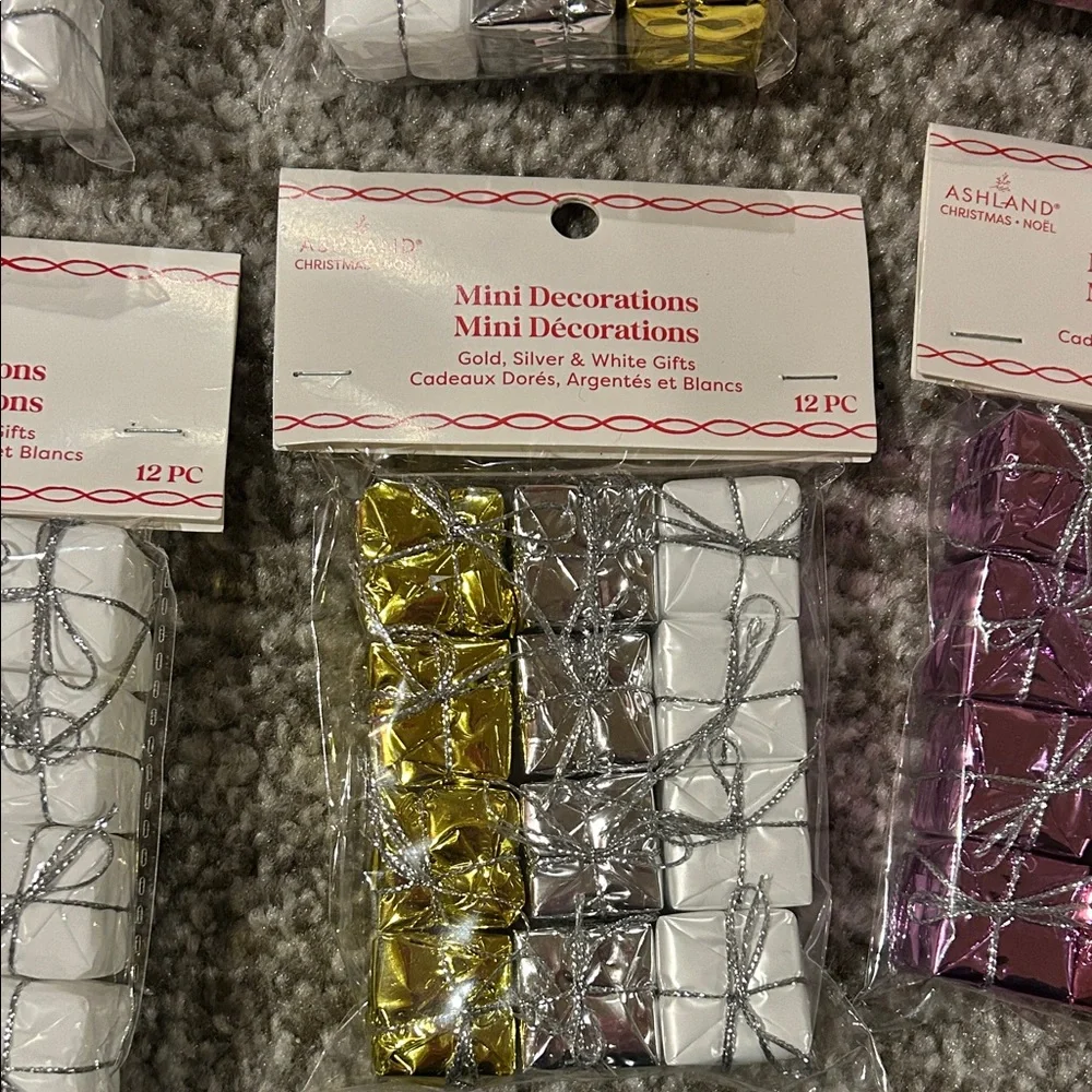 Ashland Festive Mini Decorations in Gold, Silver, and Red all 6 nwt included